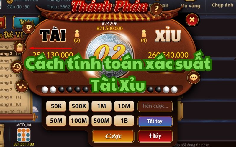 tính toán xác suất Tài Xỉu