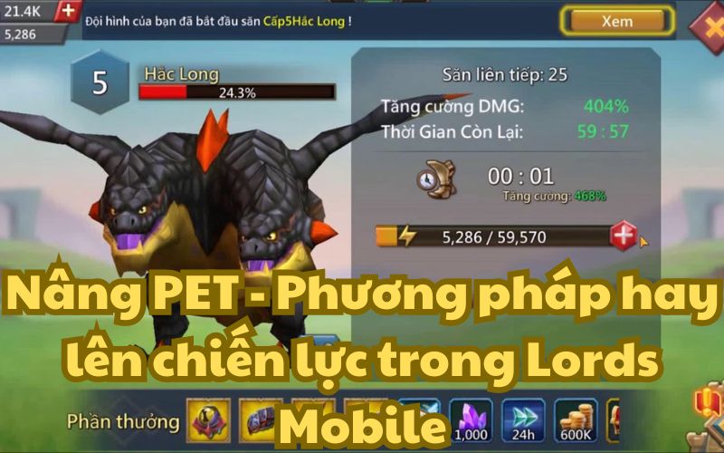 Nâng PET trong Lords Mobile