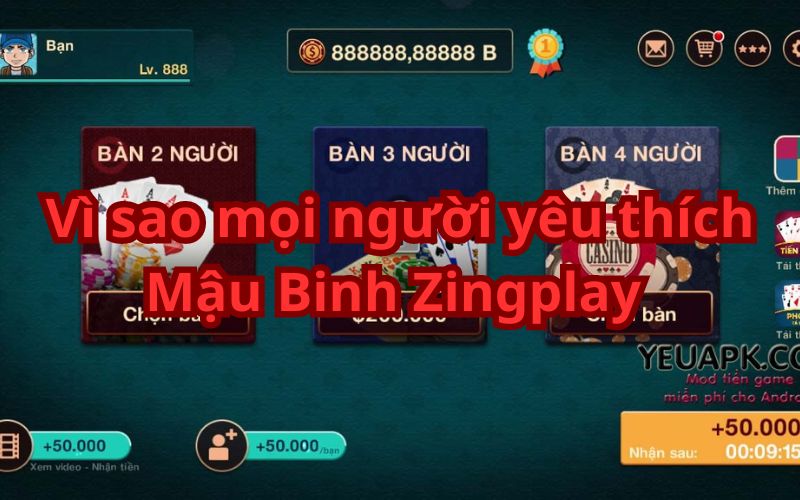 Mậu Binh Zingplay là trò chơi được mọi người yêu thích