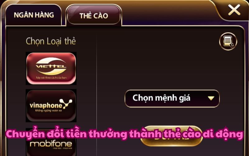 Tại giao diện, bạn sẽ thấy danh sách các nhà mạng như Viettel, Mobiphone,